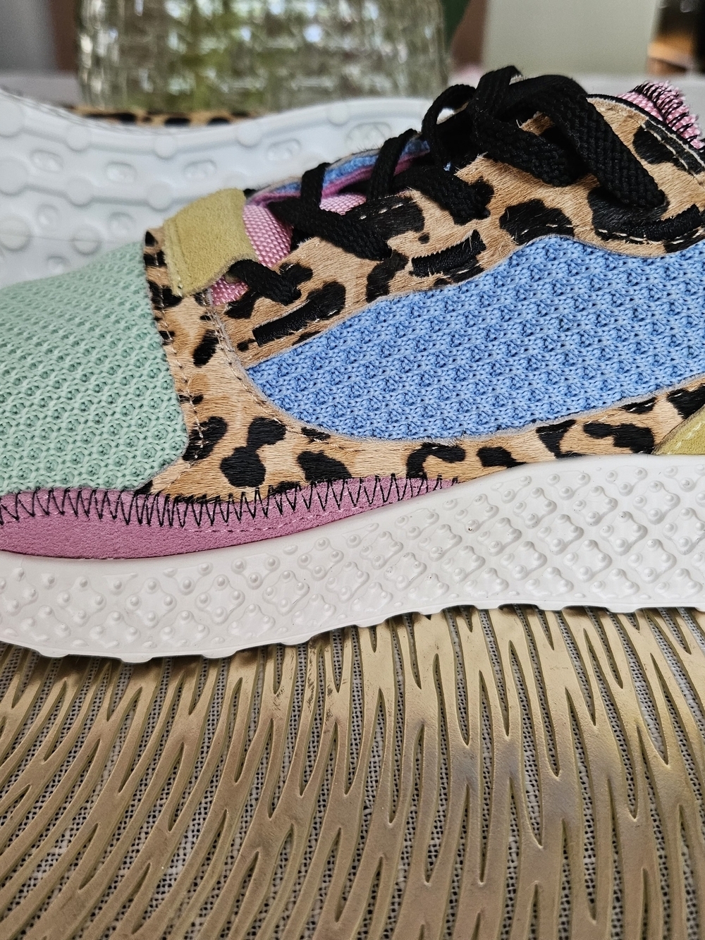 Steve Madden Verdict Leopard Multi Colorblock Knit Sneakers Women's Size 8.5 - Picture 5 of 10